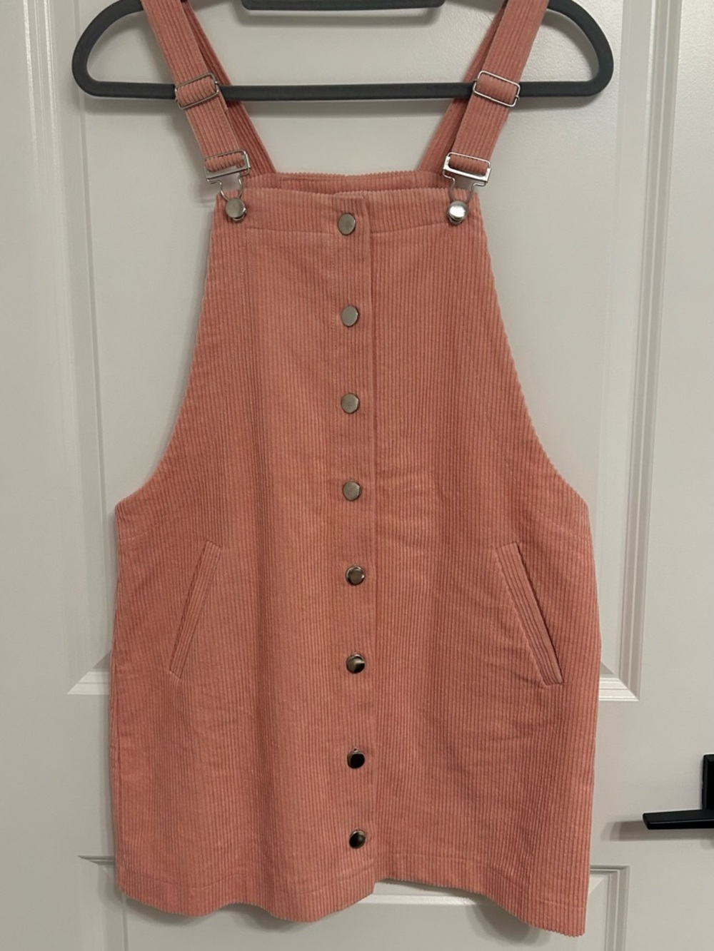 mi ami Corduroy Pinafore Dress - Dusty Pink